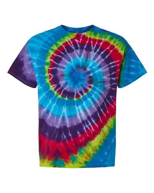 Dyenomite 200MS Unisex Multi-Color Spiral Tie-Dyed T-Shirt