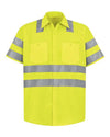 Red Kap SS24HVT Men's Tall High Visibility Safety Short Sleeve Work Shirt