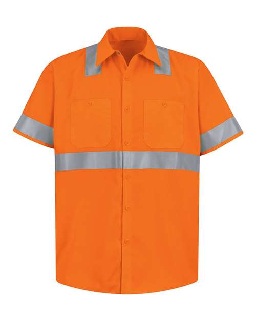 Red Kap SS24HV Men's High Visibility Safety Short Sleeve Work Shirt