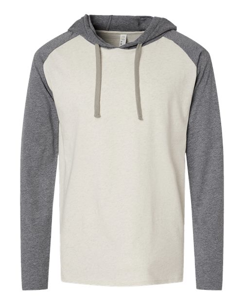 LAT 6917 Men's Fine Jersey Hooded Long Sleeve Raglan T-Shirt