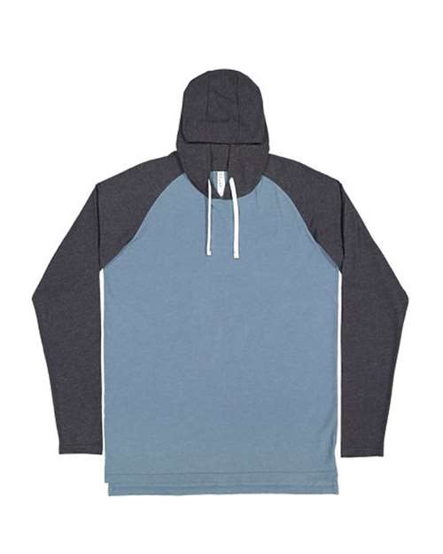 LAT 6917 Men's Fine Jersey Hooded Long Sleeve Raglan T-Shirt