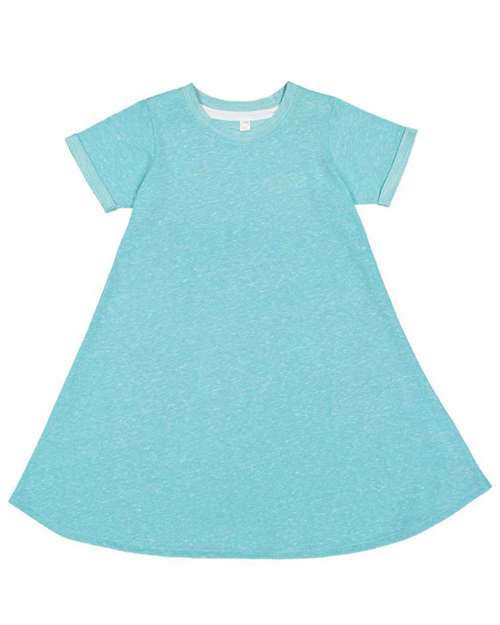 LAT 2679 Toddler Harborside Mélange French Terry Twirl Dress