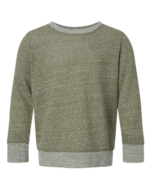 LAT 2279 Youth Harborside Mélange French Terry Long Sleeve with Elbow Patches