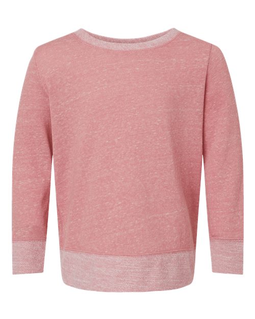 LAT 2279 Youth Harborside Mélange French Terry Long Sleeve with Elbow Patches