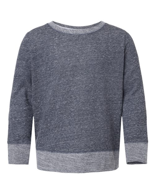 LAT 2279 Youth Harborside Mélange French Terry Long Sleeve with Elbow Patches