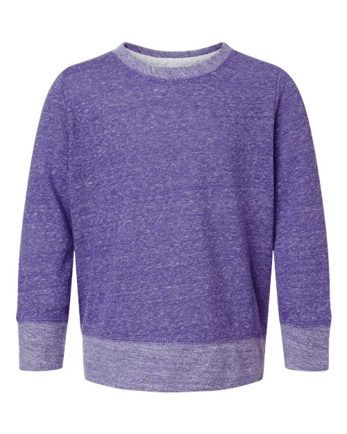 LAT 2279 Youth Harborside Mélange French Terry Long Sleeve with Elbow Patches