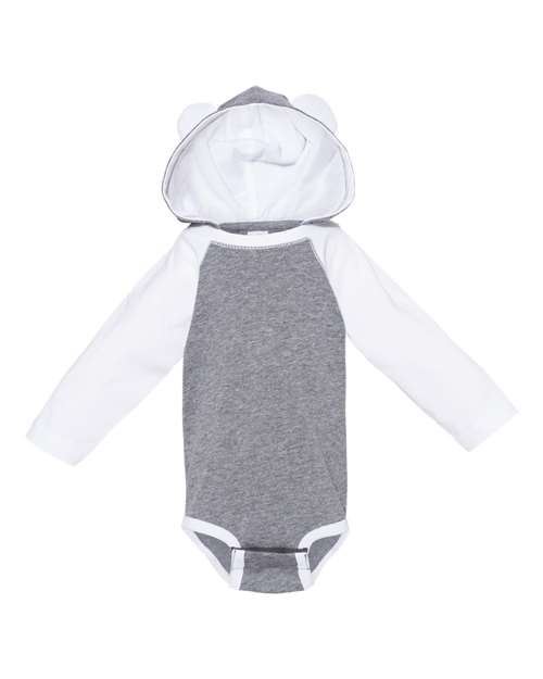 Rabbit Skins 4418 Infant Fine Jersey Character Hooded Long Sleeve Bodysuit with Ears