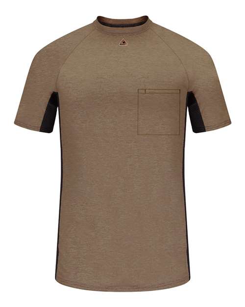 Bulwark MPS4 Men's Short Sleeve FR Two-Tone Base Layer with Concealed Chest Pocket- EXCEL FR