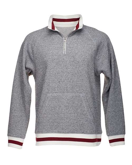J. America 8703 Men's Peppered Fleece Quarter-Zip Sweatshirt