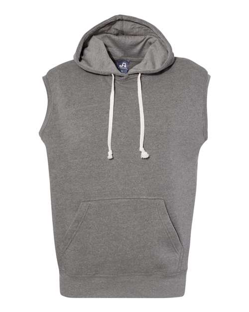 J. America 8877 Men's Triblend Sleeveless Hooded Sweatshirt