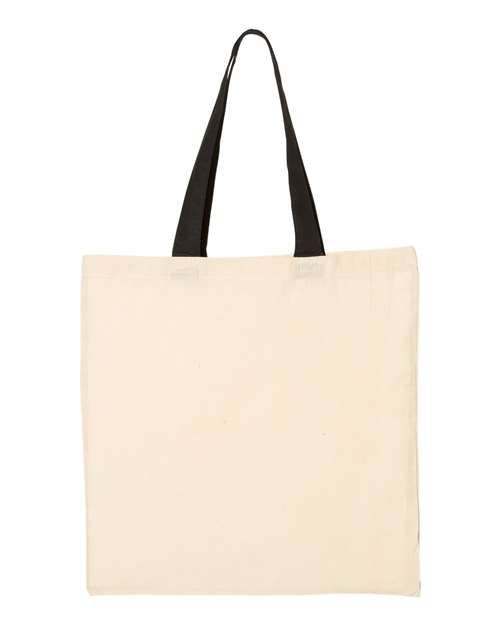 Q-Tees QTB6000 Economical Tote with Contrast-Color Handles