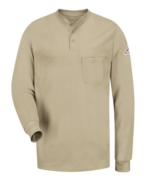 Bulwark SEL2 Men's Long Sleeve Tagless Henley Shirt