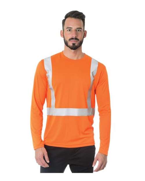 Bayside 3742 Men's USA-Made Hi-Visibility Long Sleeve Performance T-Shirt