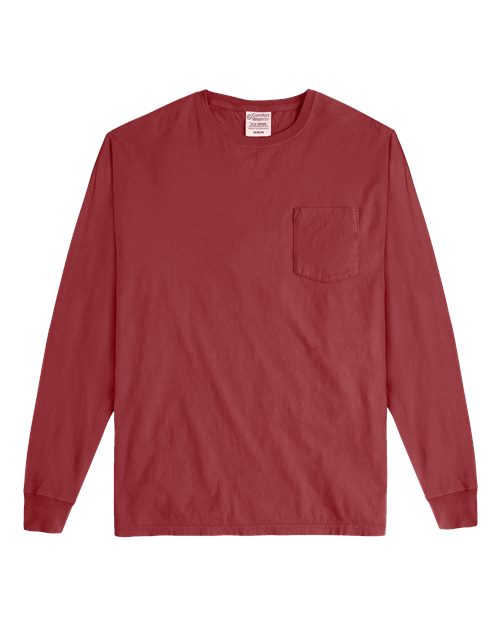 ComfortWash by Hanes GDH250 Unisex Garment-Dyed Long Sleeve T-Shirt With a Pocket