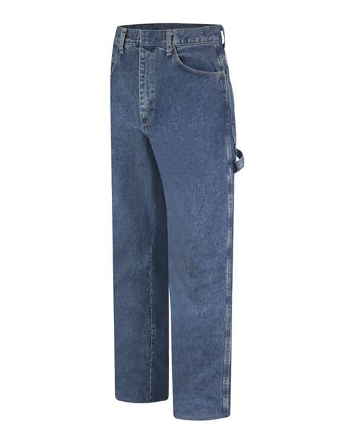 Bulwark PEJ8EXT Men's Extended Sizes Flame Resistant Pre-Washed Denim Dungaree