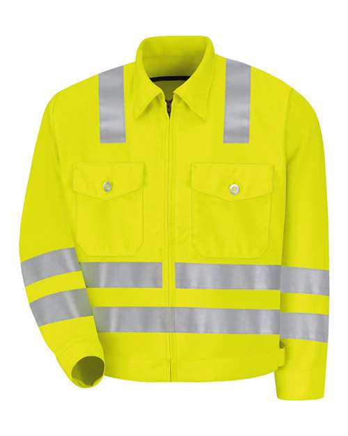 Red Kap JY32T Men's Tall Hi-Visibility Ike Jacket