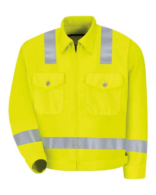 Red Kap JY32T Men's Tall Hi-Visibility Ike Jacket