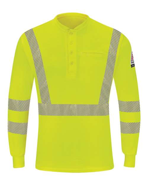 Bulwark SML4 Men's Hi-Visibility Lightweight Long Sleeve Henley