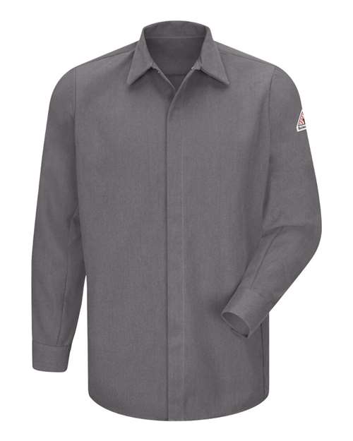 Bulwark SMS2T Men's Tall Concealed-Gripper Pocketless Long Sleeve Shirt - CoolTouch® 2