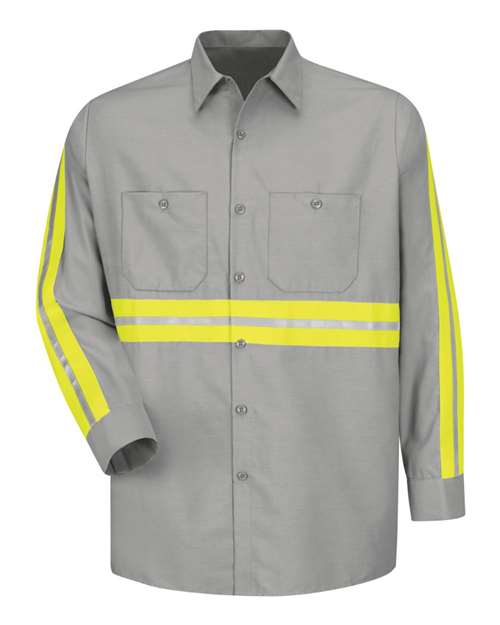 Red Kap SP14ET Men's Tall Industrial Enhanced-Visibility Long Sleeve Work Shirt
