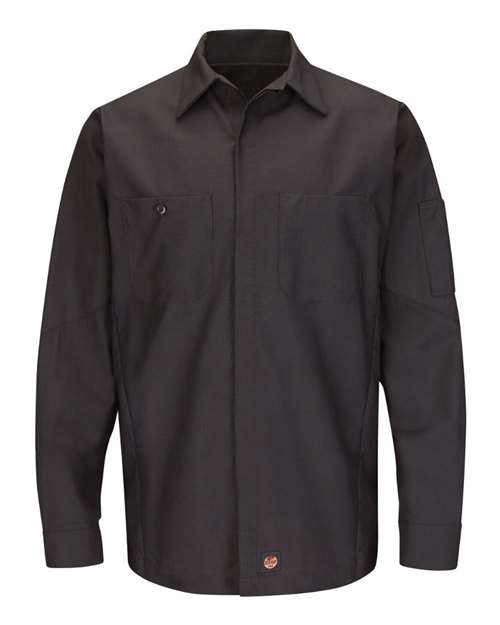 Red Kap SY10T Men's Tall Long Sleeve Automotive Crew Shirt