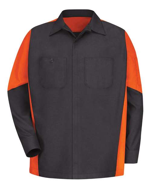 Red Kap SY10T Men's Tall Long Sleeve Automotive Crew Shirt