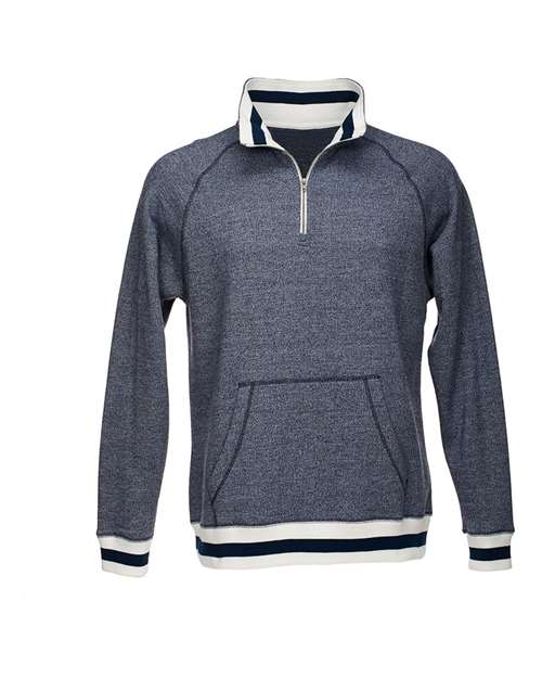 J. America 8703 Men's Peppered Fleece Quarter-Zip Sweatshirt