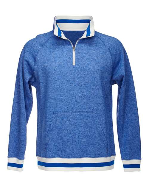 J. America 8703 Men's Peppered Fleece Quarter-Zip Sweatshirt