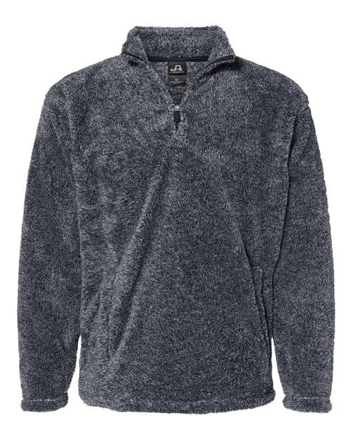 J. America 8464 Unisex Boundary Shag Frosty Sherpa Quarter-Zip Pullover