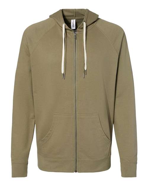 Independent Trading Co. SS1000Z Unisex Icon Lightweight Loopback Terry Full-Zip Hooded Sweatshirt