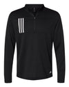 Adidas A482 Men's 3-Stripes Double Knit Quarter-Zip Pullover