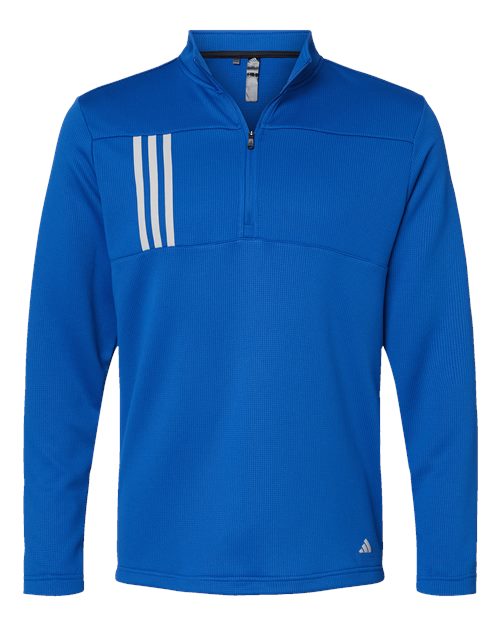 Adidas A482 Men's 3-Stripes Double Knit Quarter-Zip Pullover