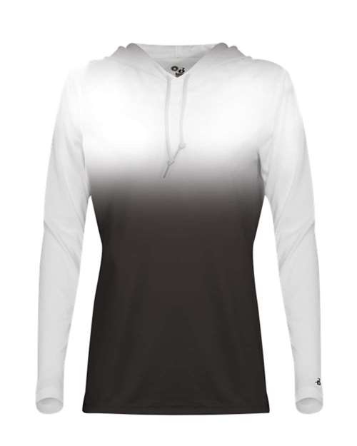 Badger 4208 Women's Ombre Long Sleeve Hooded T-Shirt