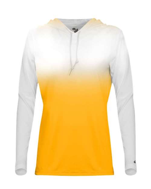 Badger 4208 Women's Ombre Long Sleeve Hooded T-Shirt