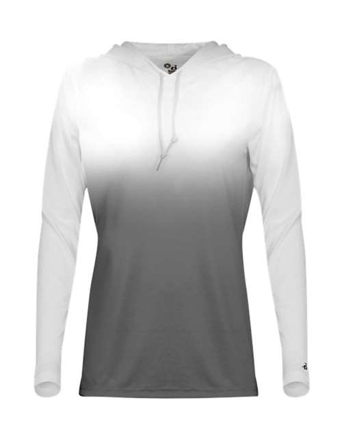 Badger 4208 Women's Ombre Long Sleeve Hooded T-Shirt