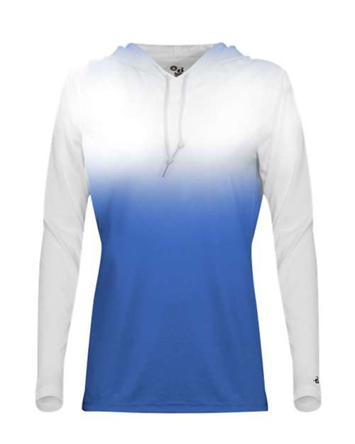Badger 4208 Women's Ombre Long Sleeve Hooded T-Shirt