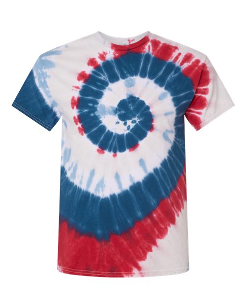 Dyenomite 200MS Unisex Multi-Color Spiral Tie-Dyed T-Shirt