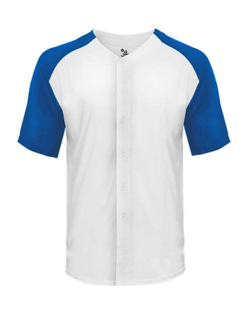 Badger 4950 Men's Triblend Full Button T-Shirt