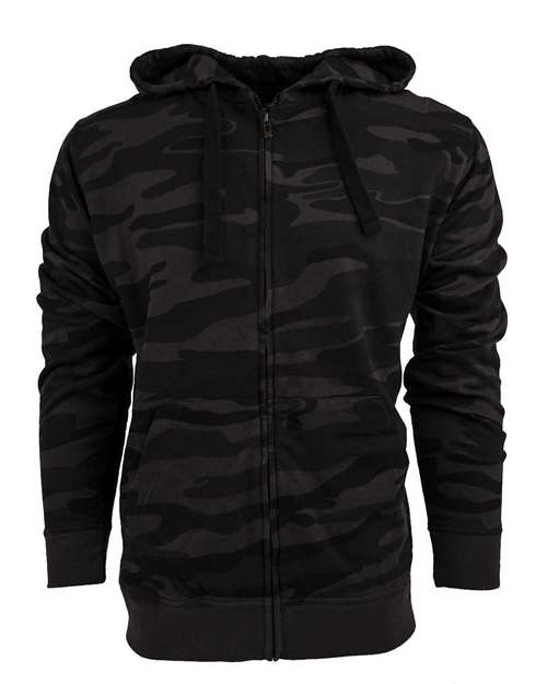 Burnside 8615 Men's Camo Full-Zip Hooded Sweatshirt