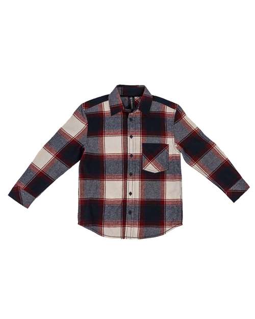 Burnside 4212 Youth Open Pocket Long Sleeve Flannel Shirt