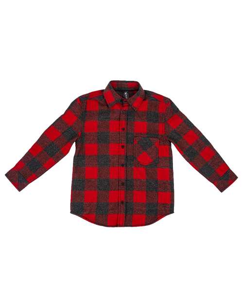 Burnside 4212 Youth Open Pocket Long Sleeve Flannel Shirt