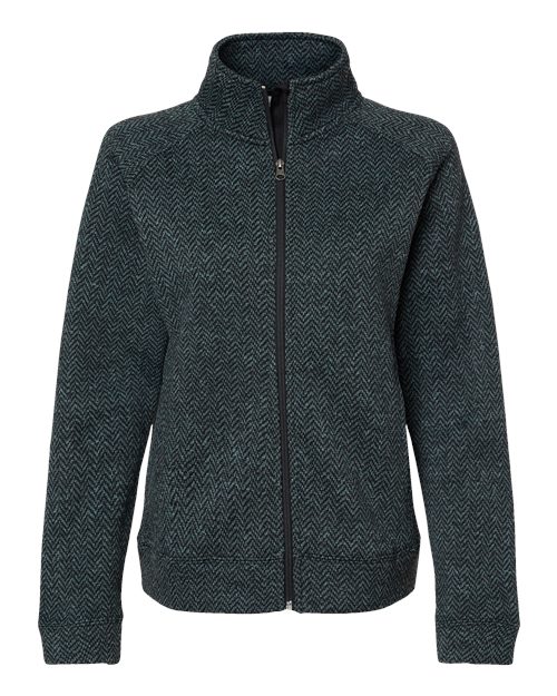 J. America 8716 Women's Traverse Full-Zip Sweater