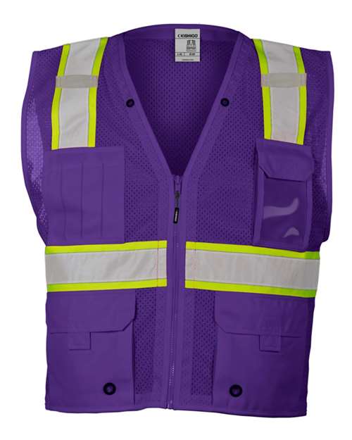 Kishigo B100-111 Unisex EV Series® Enhanced Visibility Multi-Pocket Mesh Vest