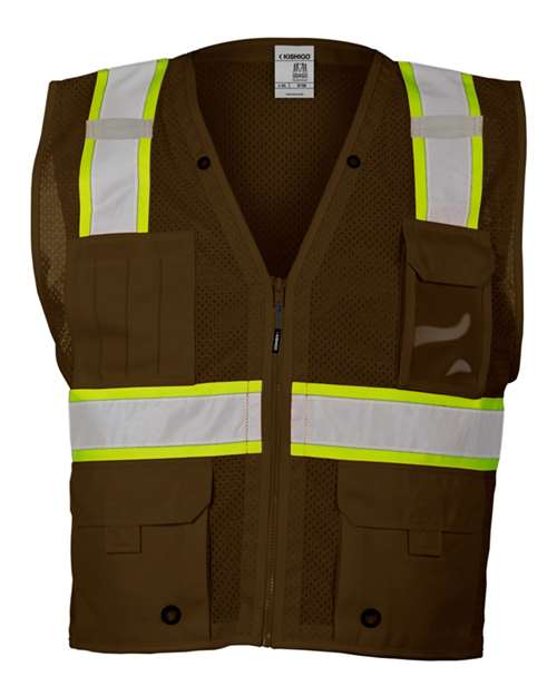 Kishigo B100-111 Unisex EV Series® Enhanced Visibility Multi-Pocket Mesh Vest