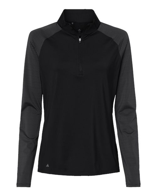 Adidas A521 Women's Stripe Block Quarter-Zip Pullover