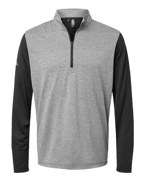 Adidas A522 Men's Heather Block Print Quarter-Zip Pullover