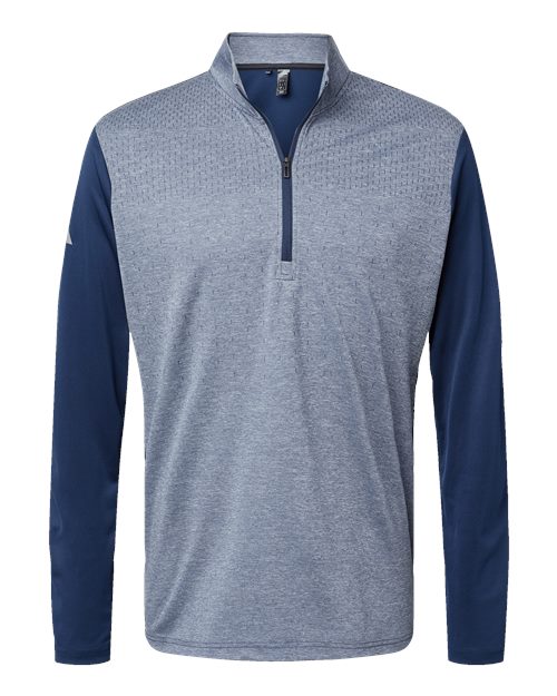 Adidas A522 Men's Heather Block Print Quarter-Zip Pullover