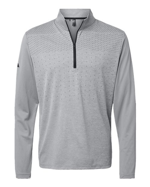 Adidas A522 Men's Heather Block Print Quarter-Zip Pullover
