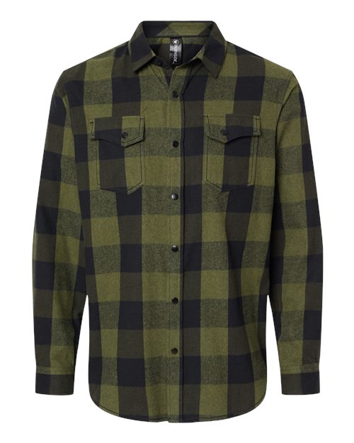 Burnside 8219 Men's Snap Front Plaid Flannel Shirt