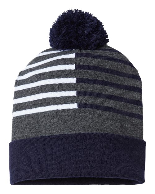 CAP AMERICA RKH12 USA-Made Half Color Beanie